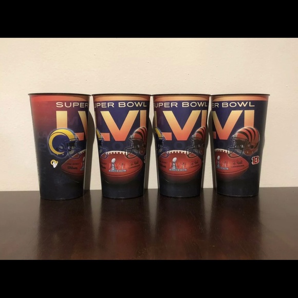 LOT OF 4! Super Bowl LVI (56) Souvenir Cups Cincinnati Bengals Los Angeles Rams - Picture 1 of 1